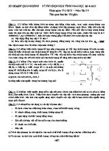 Đề thi chọn học sinh giỏi cấp tỉnh môn Vật lý Lớp 9 - Năm học 2014-2015 - Sở giáo dục và đào tạo Quảng Bình (Có đáp án)